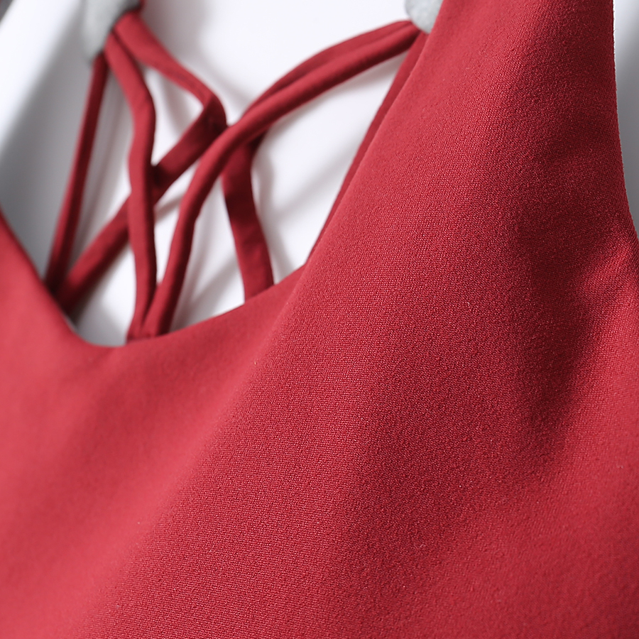 新款吊带泳衣红色性感百搭舒适游泳运动两兼