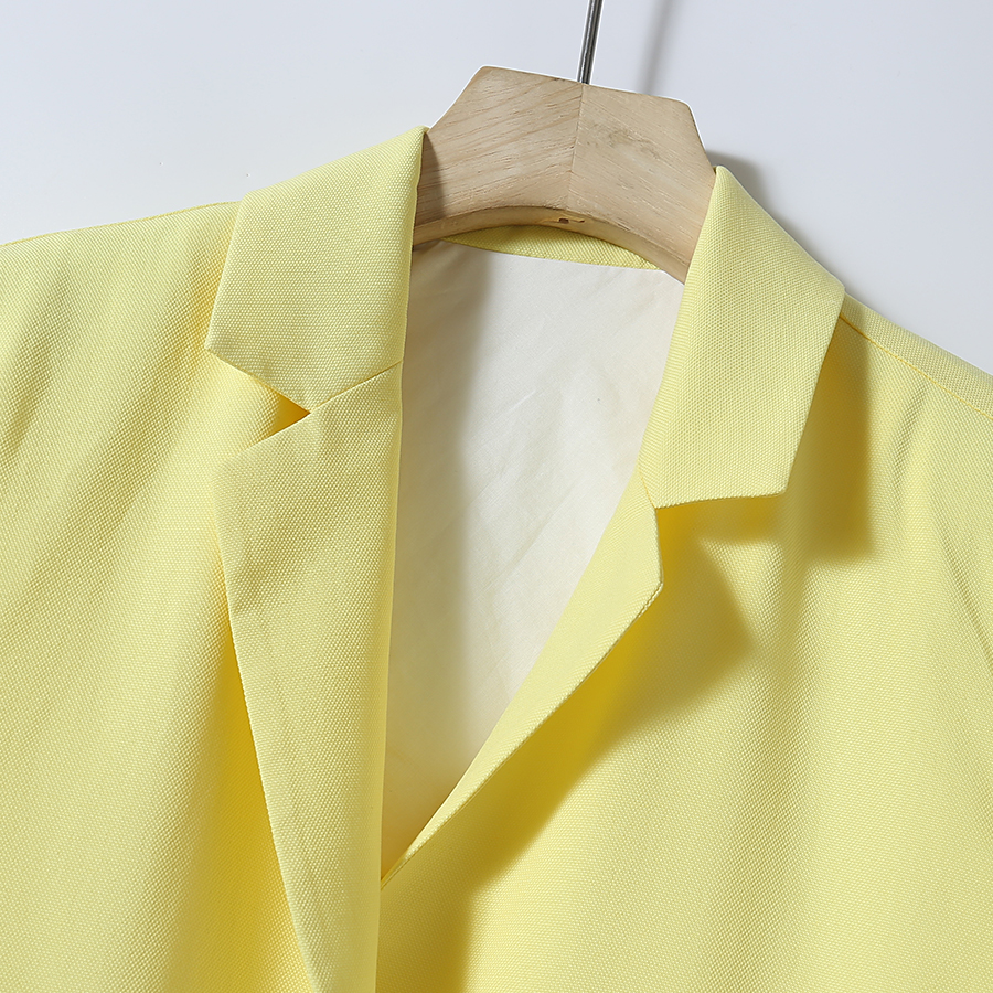 新款潮流大胆黄色清新短袖外套宽松百搭舒适