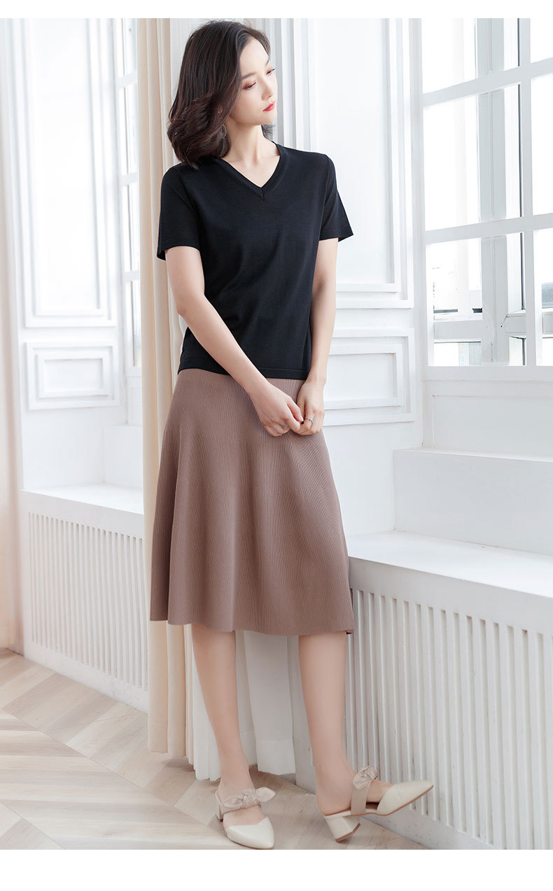 天丝羊毛2019新款夏装很仙的上衣洋气仙女范宽松显瘦短袖t恤女潮(0172)