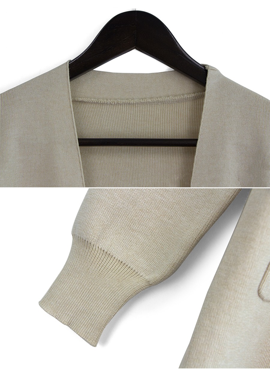 韩版宽松加厚中长款针织口袋大衣羊毛开衫