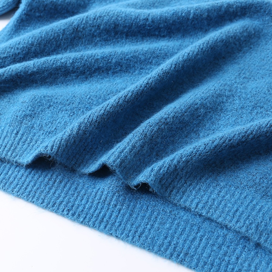 奶蓝色毛衣慵懒风宽松休闲时尚毛织衫女外穿上衣