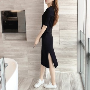 2018春季新款女装潮韩版时尚毛衣裙子两件套气质针织套装裙秋
