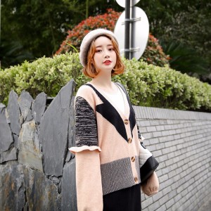 冬季新款毛衣外套女秋冬外穿韩版保暖棉针织衫衣扣式毛衣套装