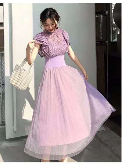 熏衣紫连衣裙