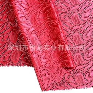弹力红色性感内衣网布提花面料 透气网眼情趣针织套装服装面料