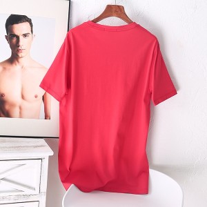 红色圆领男款个性潮流短袖T恤