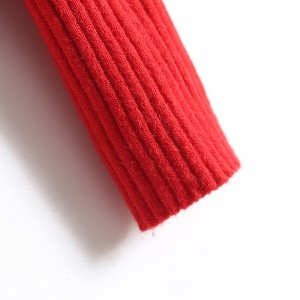 新款修身V领红色毛织衫性感成熟百搭女上衣