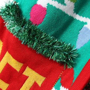 新款圣诞喜庆马甲外套活泼可爱特色口袋毛衣