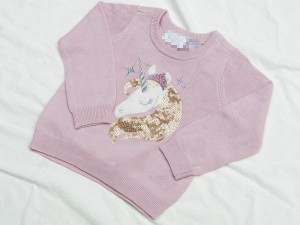 童装女宝宝独角兽棉线针织衫